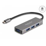 Delock 4-portový USB 3.0 hub, USB-C, kovový