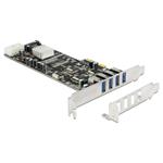 Delock 4-portový USB 3.0 řadič, LP, PCIe-x4