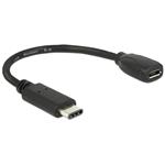 Delock adapter kabel USB Typ-C™ 2.0 samec > USB 2.0 typ Micro-B samice 15 cm černý