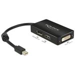 Delock Adaptér mini Displayport 1.1 samec > Displayport / HDMI / DVI samice pasivní černý