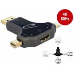 Delock Adaptér monitoru „tři v jednom“ se vstupem USB-C / DisplayPort / mini DisplayPort a výstupem do HDMI s rozlišen