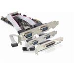 Delock adaptér PCI Express x1 4x sériový port + 1x parallelní