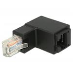 Delock Adaptér RJ45 samec pravoúhlý > RJ45 samice Cat.6 UTP