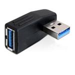 DeLock adaptér USB 3.0 samec - USB 3.0 samice pod úhelem 90° horizontálně