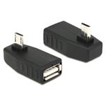 Delock Adapter USB micro-B samec > USB 2.0-A samice, OTG, pravoúhlý 90°