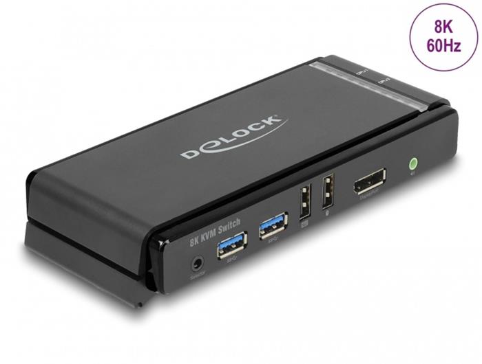 Delock DisplayPort 1.4 KVM Switch 8K@60 Hz s USB 3.0 a Audio