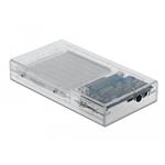 Delock externí box na 2x 2.5" SATA disk, USB-C, beznástrojový, transparentní