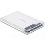 Delock externí box pro 2.5" SATA disk, USB-C, beznástrojový, transparentní