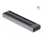 Delock Externí SuperSpeed USB Hub se 16 porty + vypínač