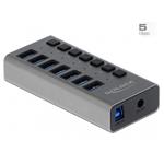 Delock Externí SuperSpeed USB Hub se 7 porty + vypínač