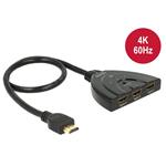 Delock HDMI 2.0 switch 3:1, 50cm integrovaný kabel