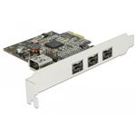 Delock interní FireWire řadič, 3x externí FireWire B + 1 x interní FireWire A, PCIe