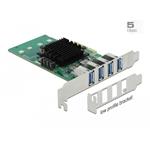 Delock interní USB 3.0 řadič, 4x USB-A, LP, PCIe-x4