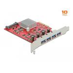 Delock interní USB 3.1 řadič, 4x USB-A, PCIe-x4