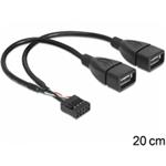 Delock kabel 2x USB 2.0 A samice na pinový konektor