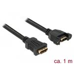 Delock Kabel HDMI 1.4 A samice > A samice montážní panel, 1m