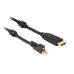 Delock Kabel mini Displayport 1.2 samec se šroubky > HDMI samec 4K aktivní černý 2 m