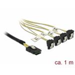 Delock Kabel Mini SAS SFF-8087 > 4 x SATA 7 pin samice 90° pravoúhlý 1 m