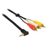 Delock Kabel Stereo jack 3.5 mm 4 pin samec pravoúhlý > 3 x RCA (cinch) samec 1.5 m