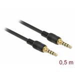 Delock Kabel Stereo Jack 3,5 mm 4 pin samec > samec 0,5 m černý