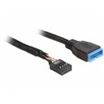 Delock kabel USB 2.0 pinový konektor samice > USB 3.0 pinový konektor samce