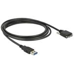 Delock kabel USB 3.0 typ A samec > USB 3.0 typ Micro-B samec se šroubky 2m 