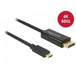 Delock Kabel USB-C > Displayport samec (DP Alt Mód) 4K 60 Hz 2 m černý