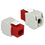 Delock Keystone Modul RJ45 samice > LSA Cat.6,UTP,červený