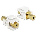 Delock Keystone Module stereo jack samice 3.5 mm 4 pin > stereo jack samice 3.5 mm 4 pin pozlacené bílý