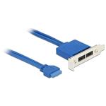 Delock low profile PCI záslepka, 1x 19pin USB 3.1 -> 2x USB-C