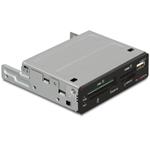 DeLock Multipanel 3,5" USB2.0 43in1 5xSlot+USB, černá/ béžová/ stříbrná