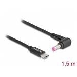 Delock Nabíjecí kabel pro laptop, ze zástrčky rozhraní USB Type-C™ na zástrčku HP 4,8 x 1,7 mm