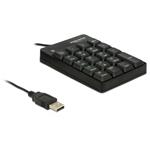 Delock numerická klávesnice, 19 kláves, USB, černá