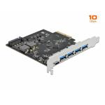 Delock PCI Express x4 Karta na 1 x USB Type-C + 4 x USB Typ-A - SuperSpeed USB 10 Gbps