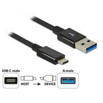 Delock Premium USB 3.1 Gen 2 kabel, USB-C na USB-A, 1m, černý