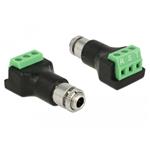 Delock Svorkovnice 3 pin > stereo jack samice 3,5 mm pro instalaci