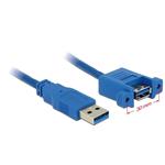 Delock USB 3.0 prodlužovací kabel s montážním panelem, 25cm
