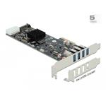 Delock USB 3.0 řadič, 4x USB-A, LP, PCIe