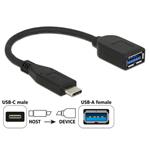 Delock USB 3.1 adaptér, USB-C -> USB-A, M/F, 10 cm, černý