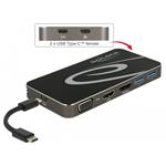 Delock USB-C 3.1 Dokovací Stanice HDMI + DP + VGA 1080p, USB Hub a PD
