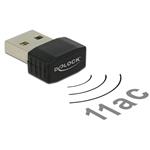 Delock Wi-Fi ac USB adaptér, nano rozměry, integrovaná 2dBi anténa