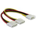 Delock Y napájecí kabel Molex samec > 2x Molex 4pin samice