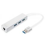 Digitus 3-portový USB 3.0 hub s gigabitovým LANem pro Win i Mac