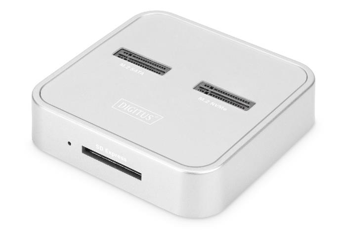 DIGITUS DoKovací stanice M.2 NVMe + M.2 SATA SSD se čtečkou karet SD Express, USB-C