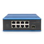 DIGITUS Industrial 8+1 Port Fast Ethernet Switch Unmanaged, 8 RJ45 Ports 10/100 Mbits