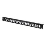 Digitus Modular Patch Panel, shielded 24-port, blank, 1U, rack mount, staggered, color black RAL 9005