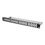 Digitus Modular Patch Panel, shielded 48-port, label field, 1U, rack mount, color black RAL 9005