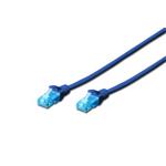 Digitus patch kabel UTP RJ45-RJ45 level CAT 5e 0.5m modrá