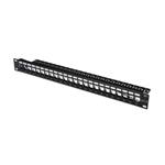 Digitus Patch Panel, 24 port, stíněný, neosazeny, 1U, černý