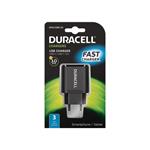 Duracell 15W USB nabíječka, USB-A + USB-C, černá